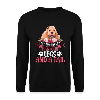 Cocker Spaniel Therapeut Hat Vier Beine Spaß - Unisex Pullover - Schwarz - Vorne - Alina (178cm) & Michal (187cm)