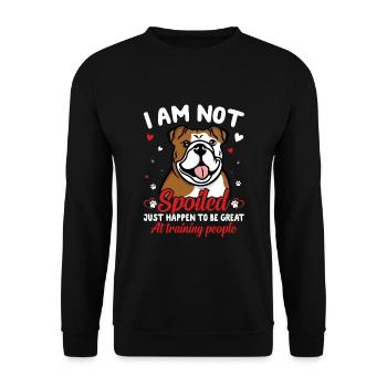 Bouledogue américain Je ne suis pas gâté - Sweat-shirt Unisexe - noir - Devant - Alina (178cm) & Michal (187cm)
