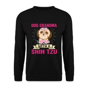 Dog Grandma With Shih Tzu Funny Dog Owners - Unisex Sweatshirt - black - Front - Alina (178cm) & Michal (187cm)