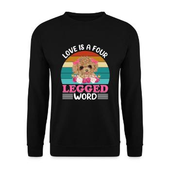 Beagle Love ami à quatre pattes Word Drôle - Sweat-shirt Unisexe - noir - Devant - Alina (178cm) & Michal (187cm)
