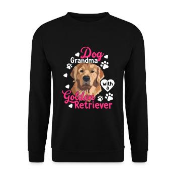Hund Oma Mit Golden Retriever Lustige - Unisex Pullover - Schwarz - Vorne - Alina (178cm) & Michal (187cm)