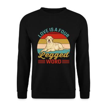 Labrador Retriever Liebe Vierbeiner Wort Lustige - Unisex Pullover - Schwarz - Vorne - Alina (178cm) & Michal (187cm)