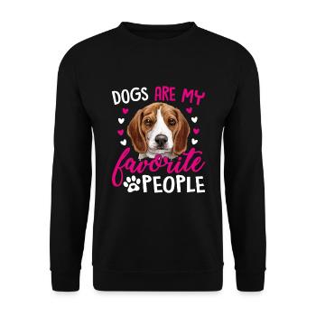 Beagle Hunde Sind Lieblingsmenschen Lustige - Unisex Pullover - Schwarz - Vorne - Alina (178cm) & Michal (187cm)