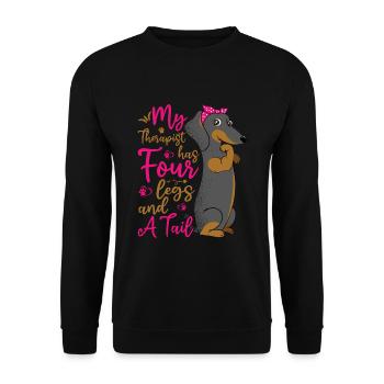 Dackel Therapeut Hat Vier Beine Lustige - Unisex Pullover - Schwarz - Vorne - Alina (178cm) & Michal (187cm)