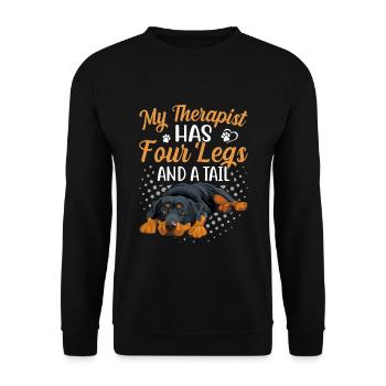 Le thérapeute Rottweiler a quatre jambes drôles - Sweat-shirt Unisexe - noir - Devant - Alina (178cm) & Michal (187cm)
