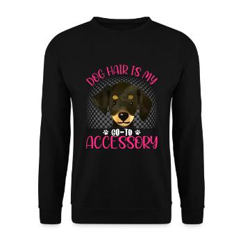 Dackel Hundehaar Ist Mein Accessoire Lustige - Unisex Pullover - Schwarz - Vorne - Alina (178cm) & Michal (187cm)