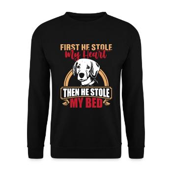 Beagle First Er Hat Mein Herz Gestohlen Lustige - Unisex Pullover - Schwarz - Vorne - Alina (178cm) & Michal (187cm)