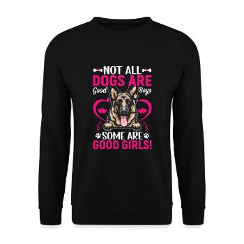 German Shepherd Some are good girls - Unisex Sweatshirt - black - Front - Alina (178cm) & Michal (187cm)