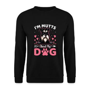 I Am Mutts About Dog Miniature Schnauzer - Unisex Sweatshirt - black - Front - Alina (178cm) & Michal (187cm)