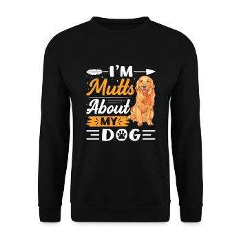 I Am Mutts About Dog Beagle Funny - Unisex Sweatshirt - black - Front - Alina (178cm) & Michal (187cm)