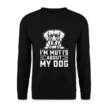 I Am Mutts About Dog Golden Retriever Funny - Unisex Sweatshirt - black - Front - Alina (178cm) & Michal (187cm)