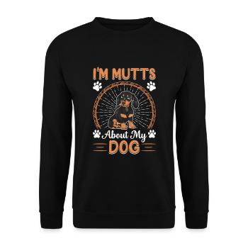 I'm Mutts About Dog Dachshund Funny Dog Owners - Unisex Sweatshirt - black - Front - Alina (178cm) & Michal (187cm)