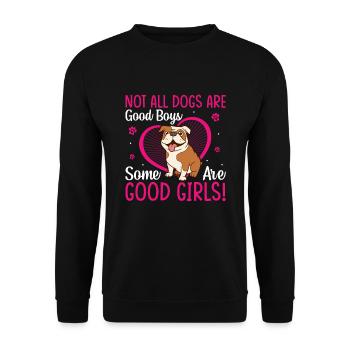American Bulldog Some Are Good Girls - Unisex Sweatshirt - black - Front - Alina (178cm) & Michal (187cm)