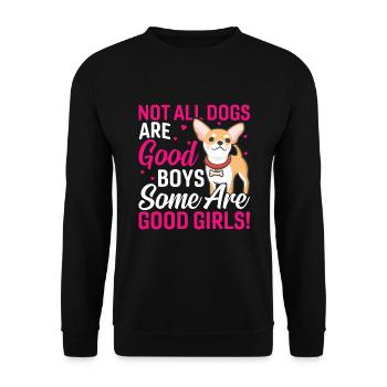 Chihuahua Einige Sind Gute Mädchen Lustige - Unisex Pullover - Schwarz - Vorne - Alina (178cm) & Michal (187cm)