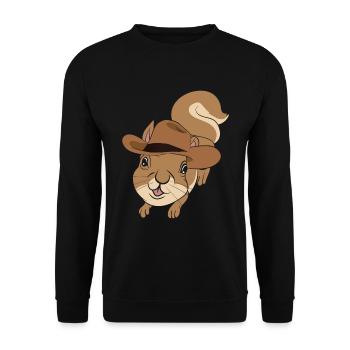 Animal Lover Cowboy Gift Squirrel - Unisex Sweatshirt - black - Front - Alina (178cm) & Michal (187cm)