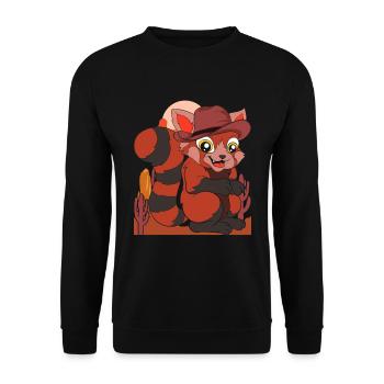 Animal Lover Cowboy Gift Red Panda - Unisex Sweatshirt - black - Front - Alina (178cm) & Michal (187cm)