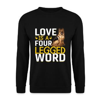 Deutscher Schäferhund Liebe Vierbeiniges Wort - Unisex Pullover - Schwarz - Vorne - Alina (178cm) & Michal (187cm)