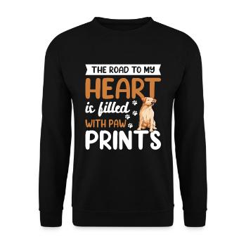 Labrador Retriever Road To My Heart Funny - Unisex Sweatshirt - black - Front - Alina (178cm) & Michal (187cm)