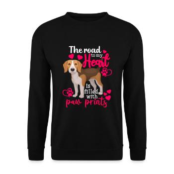 Beagle Road To My Heart Lustige Hundehalter - Unisex Pullover - Schwarz - Vorne - Alina (178cm) & Michal (187cm)