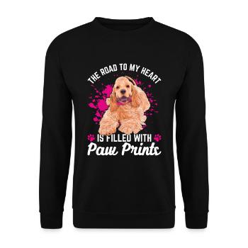 Cocker Spaniel Road To My Heart Funny - Unisex Sweatshirt - black - Front - Alina (178cm) & Michal (187cm)