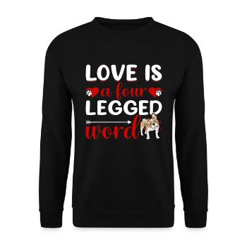 French Bulldog Love Four-Legged Word - Unisex Sweatshirt - black - Front - Alina (178cm) & Michal (187cm)