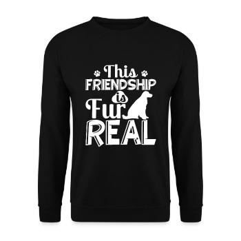 Cocker Spaniel Friendship is Fur Real Fun - Unisex Sweatshirt - black - Front - Alina (178cm) & Michal (187cm)