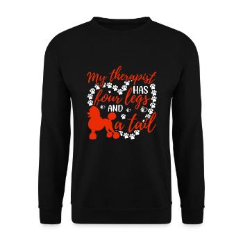 Poodle therapist has four legs funny graphic for - Unisex Sweatshirt - black - Front - Alina (178cm) & Michal (187cm)