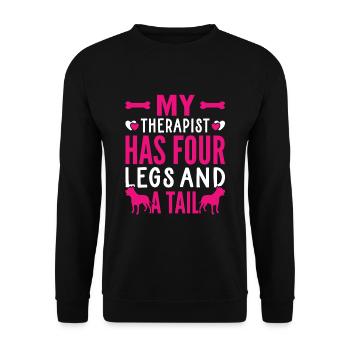 Staffordshire Terrier Therapeut Hat Vier Beine - Unisex Pullover - Schwarz - Vorne - Alina (178cm) & Michal (187cm)