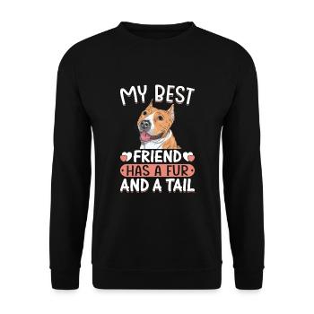 Staffordshire Terrier Best Friend Has Fur And - Unisex Sweatshirt - black - Front - Alina (178cm) & Michal (187cm)