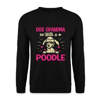 Chien Grand-mère avec caniche Drôles propriétaires de chiens Amoureux - Sweat-shirt Unisexe - noir - Devant - Alina (178cm) & Michal (187cm)