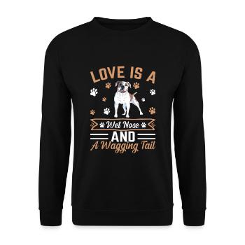 L’amour du bouledogue américain est le nez mouillé - Sweat-shirt Unisexe - noir - Devant - Alina (178cm) & Michal (187cm)