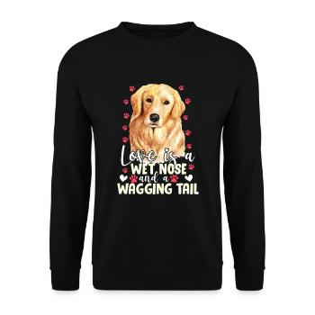 Golden Retriever Love Is Wet Nose Wagging Tail - Sweat-shirt Unisexe - noir - Devant - Alina (178cm) & Michal (187cm)