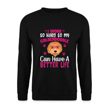 Work So Hard For Goldendoodle Fun Dog Owners - Unisex Sweatshirt - black - Front - Alina (178cm) & Michal (187cm)