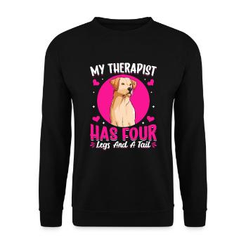 Labrador Retriever Therapeut Hat Vier Beine - Unisex Pullover - Schwarz - Vorne - Alina (178cm) & Michal (187cm)