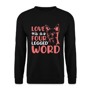 Chihuahua Amour Mot à quatre pattes Drôle - Sweat-shirt Unisexe - noir - Devant - Alina (178cm) & Michal (187cm)