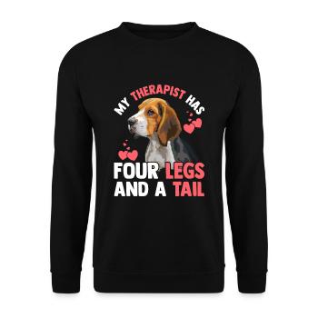 Beagle Therapeut Hat Vier Beine Lustige - Unisex Pullover - Schwarz - Vorne - Alina (178cm) & Michal (187cm)