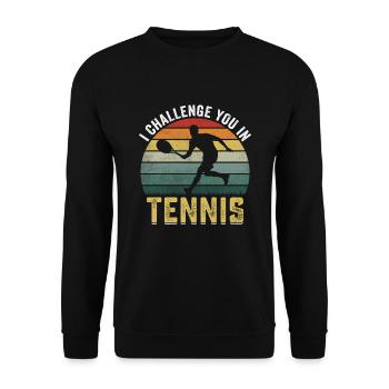 Je te défie dans Tennis Out Funny - Sweat-shirt Unisexe - noir - Devant - Alina (178cm) & Michal (187cm)
