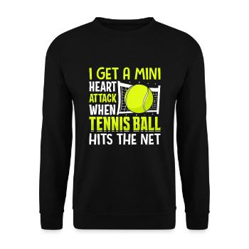 La balle de tennis frappe le filet Drôles de joueurs de sport - Sweat-shirt Unisexe - noir - Devant - Alina (178cm) & Michal (187cm)