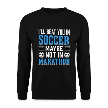 Je t’ai battu plus drôle au football - Sweat-shirt Unisexe - noir - Devant - Alina (178cm) & Michal (187cm)