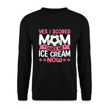 Oui, j’ai marqué des buts drôles de joueurs de football - Sweat-shirt Unisexe - noir - Devant - Alina (178cm) & Michal (187cm)