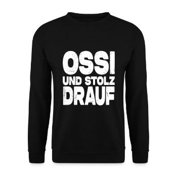 Ossi Und Stolz Drauf - Unisex Pullover - Schwarz - Vorne - Alina (178cm) & Michal (187cm)