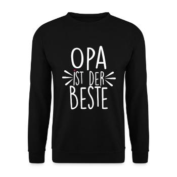Opa Ist Der Beste - Unisex Pullover - Schwarz - Vorne - Alina (178cm) & Michal (187cm)
