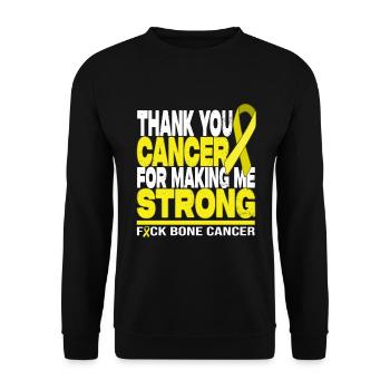 Merci Cancer de m’avoir rendu fort - F* Cancer - Sweat-shirt Unisexe - noir - Devant - Alina (178cm) & Michal (187cm)