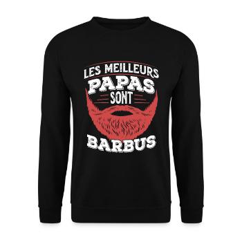 Les Meilleurs Papa Sont Barbus Cadeau Barbe Humour - Sweat-shirt Unisexe - noir - Devant - Alina (178cm) & Michal (187cm)