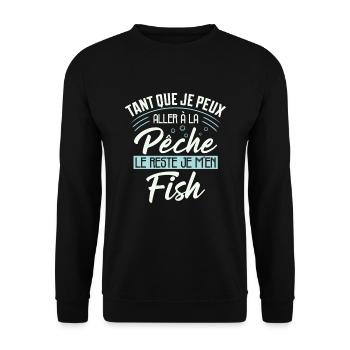 Pêche Humour Le Reste Je M'en Fish Cadeau Pêcheur - Sweat-shirt Unisexe - noir - Devant - Alina (178cm) & Michal (187cm)