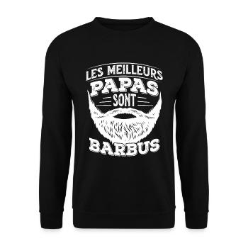 Les Meilleurs Papa Sont Barbus Cadeau Barbe Humour - Sweat-shirt Unisexe - noir - Devant - Alina (178cm) & Michal (187cm)