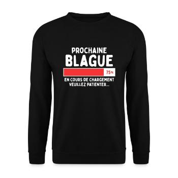 Prochaine Blague En Cours Cadeau Humour Geek - Sweat-shirt Unisexe - noir - Devant - Alina (178cm) & Michal (187cm)
