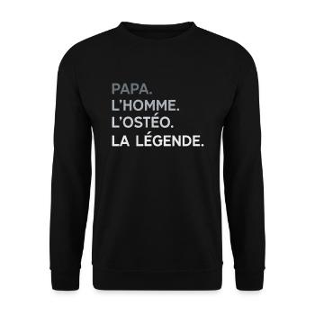 Papa Ostéopathe L'Homme La Légende Cadeau Humour - Sweat-shirt Unisexe - noir - Devant - Alina (178cm) & Michal (187cm)