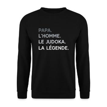Papa Judoka L'Homme La Légende Cadeau Judo - Sweat-shirt Unisexe - noir - Devant - Alina (178cm) & Michal (187cm)