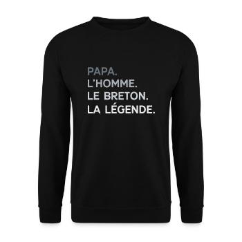 Papa Breton L'Homme La Légende Cadeau Breizh - Sweat-shirt Unisexe - noir - Devant - Alina (178cm) & Michal (187cm)
